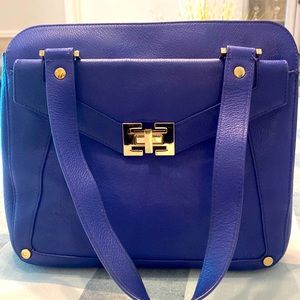 Cobalt Blue Leather Handbag